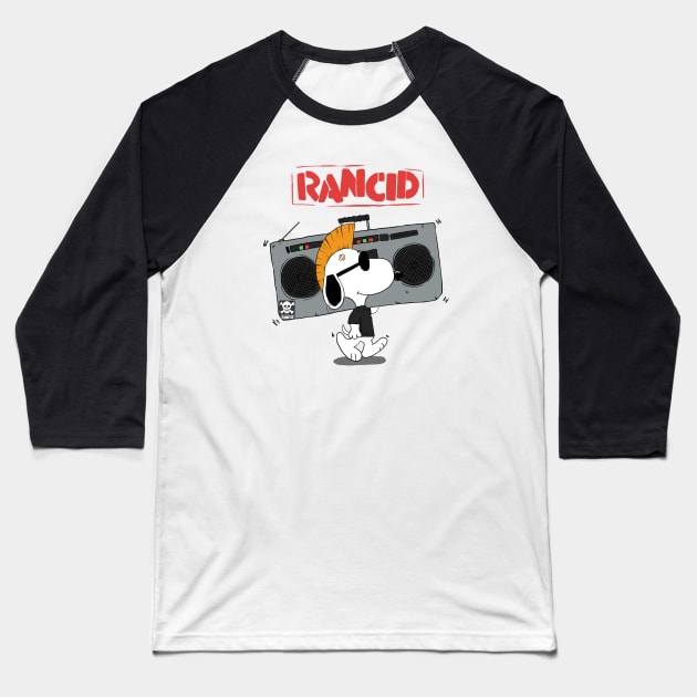 Rancid band merch - radio funny cartoon design Baseball T-Shirt by ROCKHOPPER